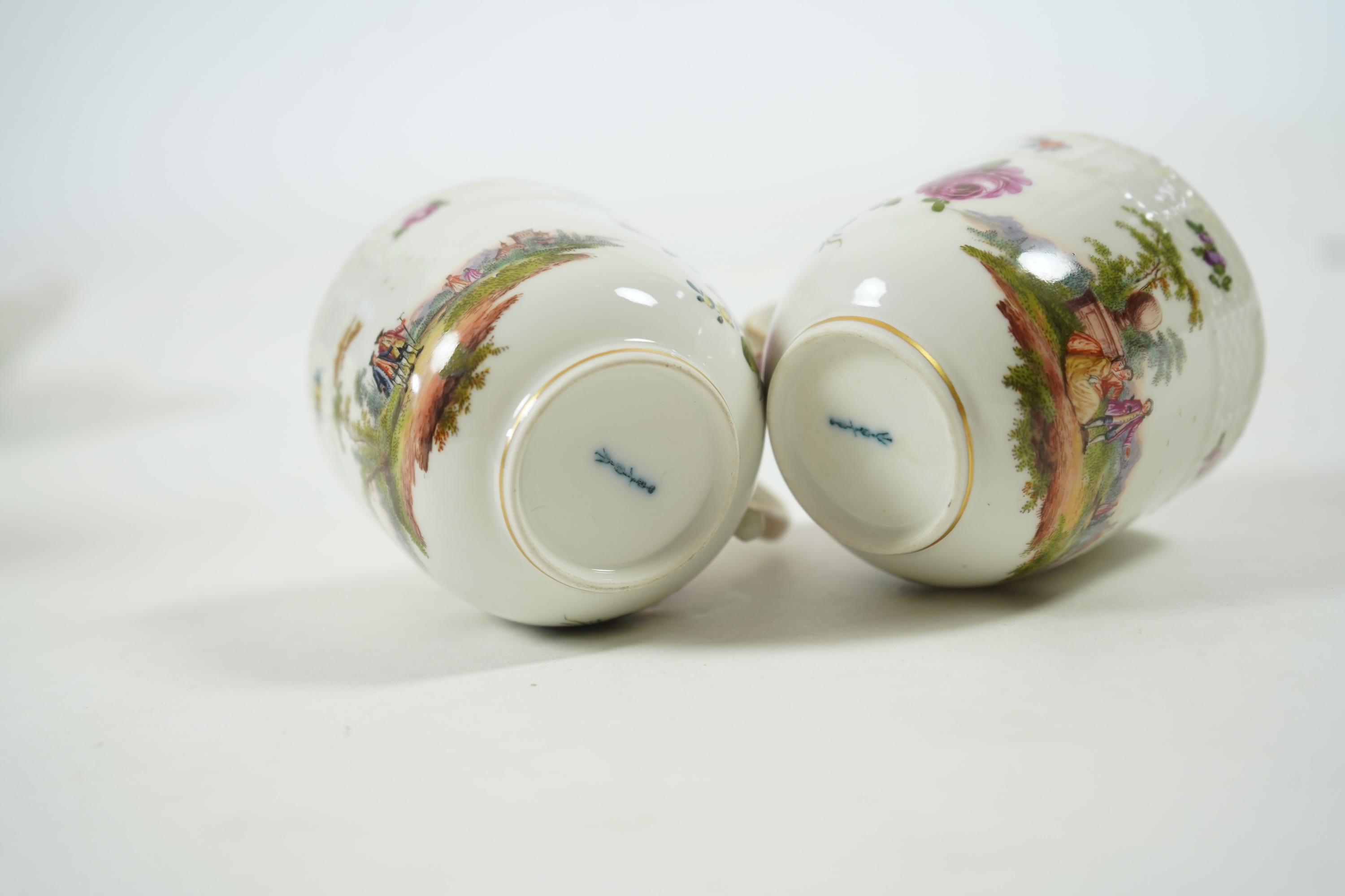 A late 19th century KPM Berlin porcelain tête-à-tête
